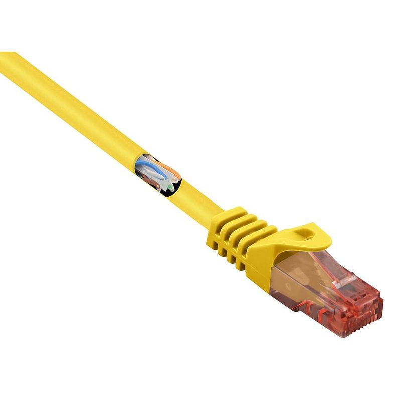 Foto van Renkforce rf-5370038 rj45 netwerkkabel, patchkabel cat 6 u/utp 10.00 m geel snagless, halogeenvrij 1 stuk(s)