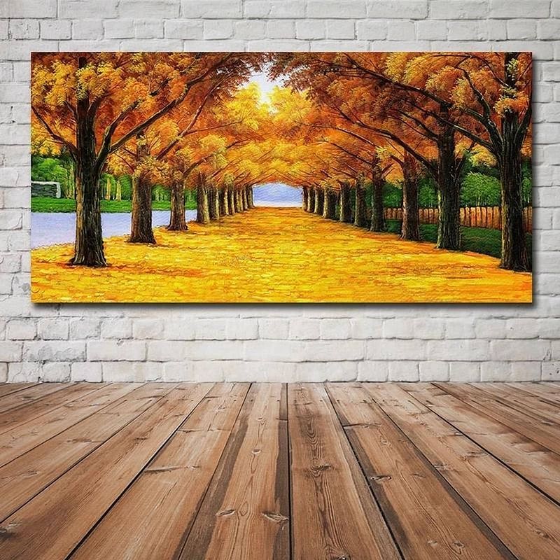 Foto van Canvas schilderij 's'sherfst landschap's's 50 x 70 cm multi colour