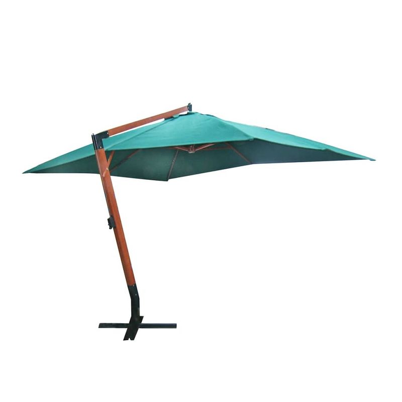 Foto van Vidaxl zweefparasol melia 300x400 cm groen