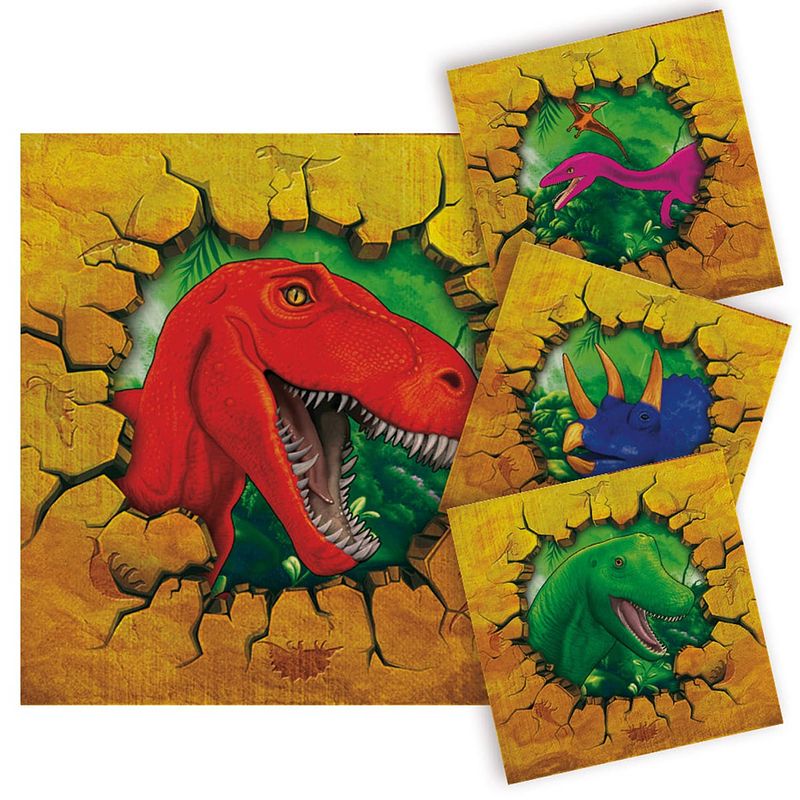 Foto van Folat servetten dino avontuur junior 25 x 25 cm papier 19 stuks