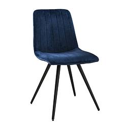 Foto van Set van 4 eetkamerstoelen sadie velvet blauw