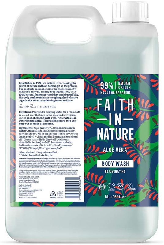 Foto van Faith in nature aloë vera bodywash navulverpakking