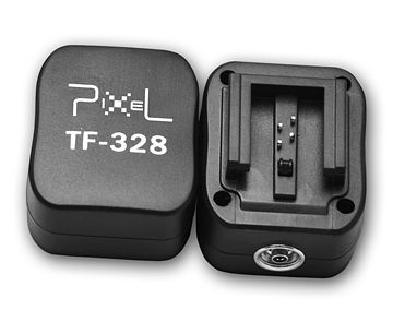 Foto van Pixel hotshoe adapter met x-contact tf-328 voor sony