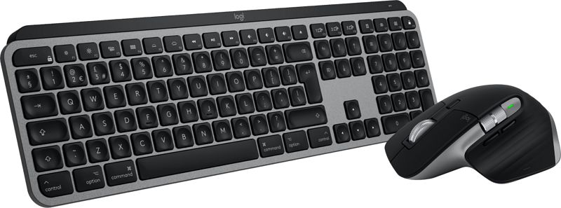 Foto van Logitech mx keys s for mac qwerty zwart + logitech mx master 3s voor mac space grey