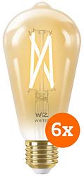 Foto van Wiz smart filament lamp edison 6-pack - warm tot koelwit licht - e27