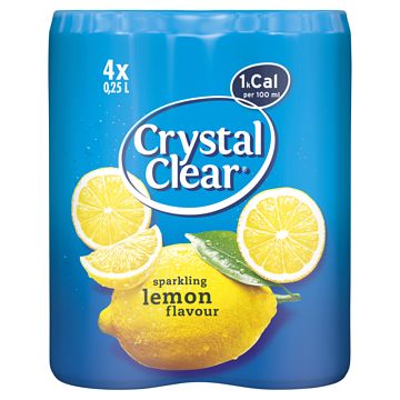 Foto van Crystal clear sparkling lemon flavour 4 x 250ml bij jumbo