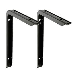 Foto van Amig plankdrager/planksteun - 2x - aluminium - gelakt zwart - h200 x b150 mm - max gewicht 60 kg - plankdragers