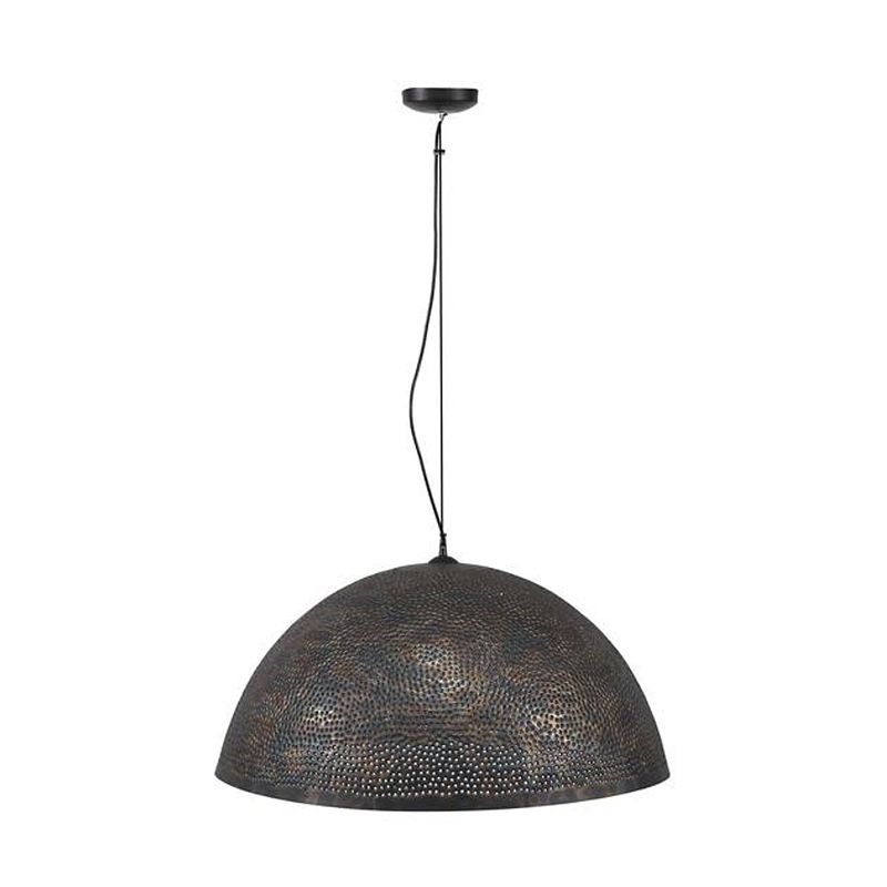 Foto van Dimehouse hanglamp industrieel zwart-bruin aya - 70 cm