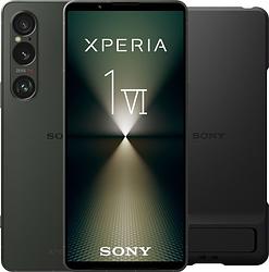 Foto van Sony xperia 1 vi 256gb groen 5g + sony back cover zwart met standaard