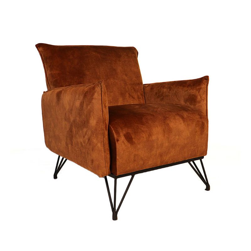 Foto van Bronx71 velvet fauteuil mika koper.