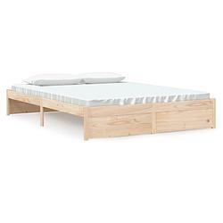 Foto van The living store bedframe massief grenenhout - king size 150 x 200 cm - rustieke uitstraling