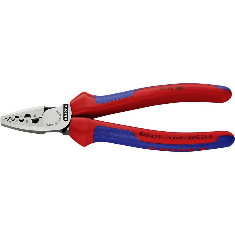 Foto van Knipex 97 72 180 krimptang adereindhulzen 0.25 tot 16 mm²