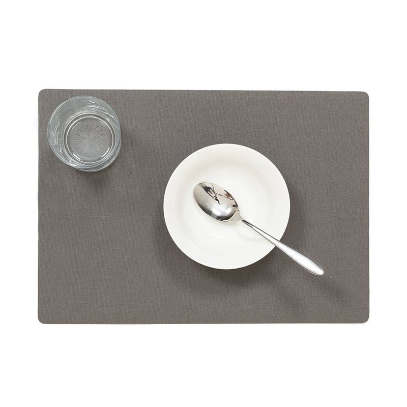 Foto van Stevige luxe tafel placemats plain donkergrijs 30 x 43 cm - placemats